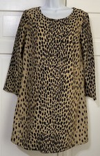 J. Crew Women's Animal Leopard Print Lined Sheath Dress Size 4