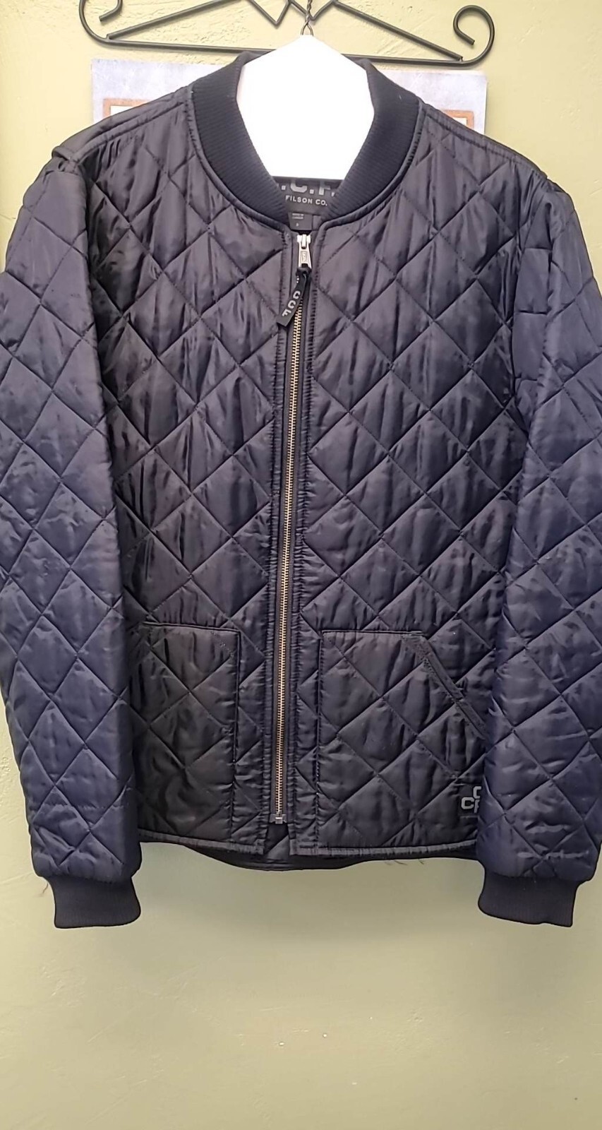 C. C. Filson Small Black Quilted Jacket / Liner, Full… Gem