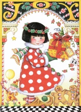 JOY FOR YOU-Handcrafted Christmas Gingerbread Elf Magnet-W/Mary Engelbreit art  