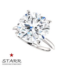 6.00 Carat D Color VVS1 Clarity Moissanite Ring 14K Gold (STARR MOISSANITE)