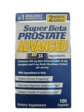 Super Beta Prostate Advanced Male Supplement Beta-Sitosterol 120 Caplets 07/26+