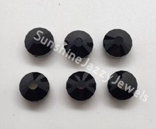 6pc Swarovski Crystal Jet Black Tablet 5101 Beads; 10mm or 12mm