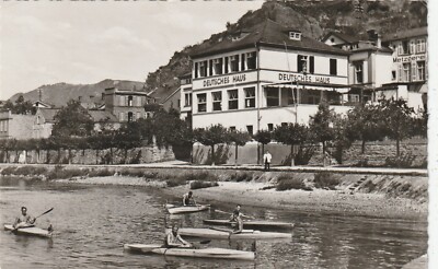AK St. Goarshausen am Rhein m. Kanuten  Hotel Deutsches Haus  Verlag: A. Usinger