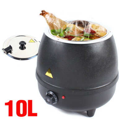 10L Electric Stock Pot Kettle Stainless Steel Soup Boiler Pot Commercial 110v