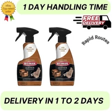 Weiman LEATHER CONDITIONER CLEANER Protect Restore Car Auto Seat Sofa 12oz 2pack
