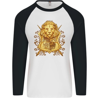 A Heraldic Lion Coat of Arms Shield Herren L/S Baseball T-Shirt