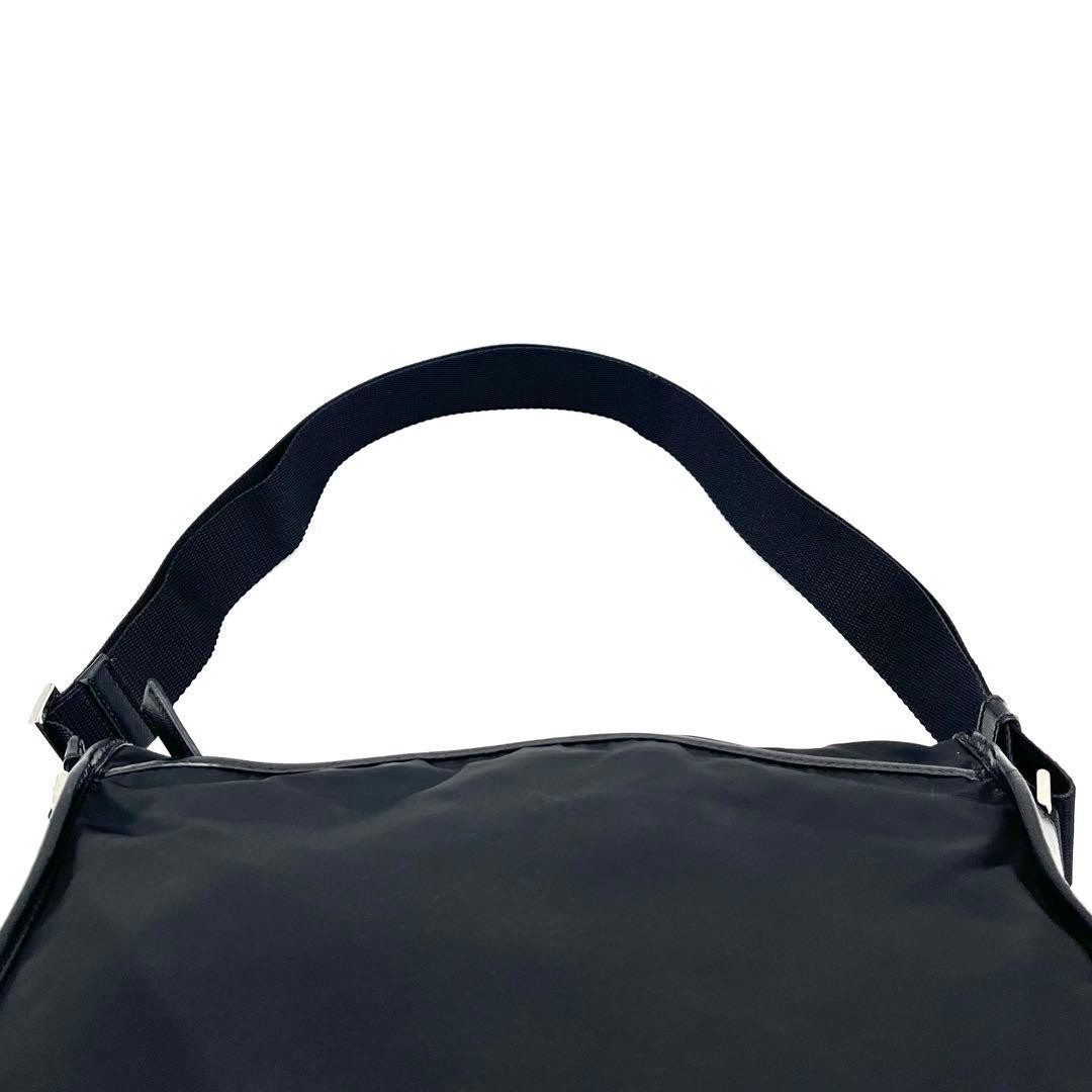 PRADA Shoulder Messenger Bag Tessuto Saffiano Black A4 Storage thumbnail 10