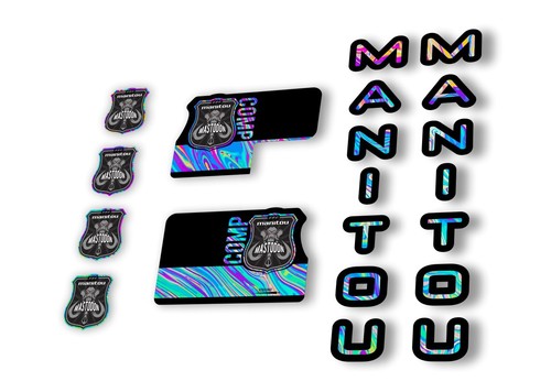 Manitou Mastadon Comp 2020 Fork Suspension Decal Kit Sticker Set Oil Slick 1 - Afbeelding 1 van 2