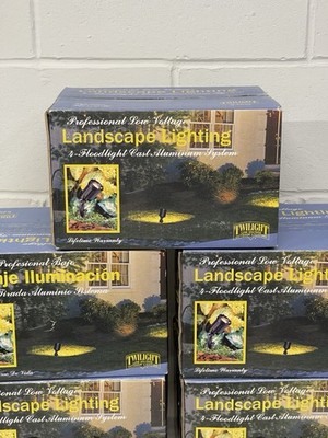 Landscape Lighting TWILIGHT Low Voltage Outdoor Light System Kit 4 Spotlights