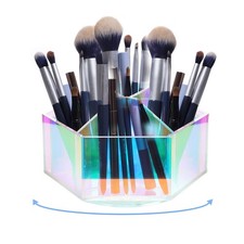 Luxurious Makeup Organizer,Spin, Iridescent Makeup Brushes Holder