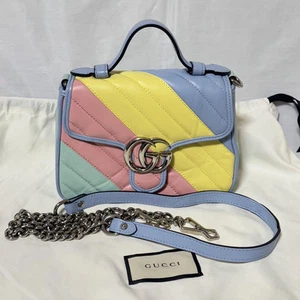 Sac bandoulière GUCCI GG Marmont 2 voies cuir multicolore #QOAIJM