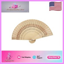 Foldable Sandalwood Fans Set of 50 - Ideal Gifts for Weddings  Celebrations