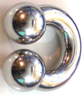 00g 1 Inch Big 16mm ball Prince Albert Ring 316L Surgical Steel Horseshoe Sexy — photo 4