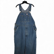 GENUINE DICKIES Men's BLUE Denim MULTI-POCKET Straight Leg BIB OVERALLS Sz 40/30