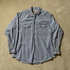 VINTAGE 90s Big Mac JCPenney Striped Blue And White Cotton Button Up Men  s XL