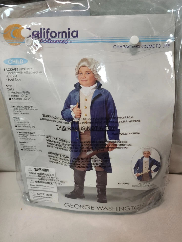 California Costumes Boys George Washington Costume, X-Large (12-14) - Image 3 of 4