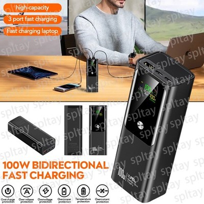 Kovol 100W Powerbank 100000mAh USB Typ C QC PD Handy Laptop Externer Akku