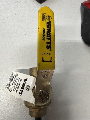 Watts Brass Ball Valve 3/4" FBVS-3C Full Port Sweat 600 WOG