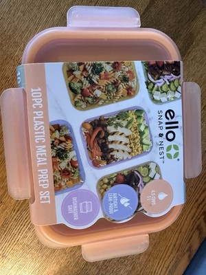 Ello Snap & Nest 10pc Meal Prep Set 4.5 Cup Leak Proof BPA Free Containers New