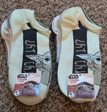 Disney Star Wars Grogu No-Show Socks 5 Pairs (X2) Size 4-10