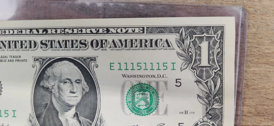 RARE $1 Binary Repeater One Dollar Note #E11151115I - Image 4 of 4