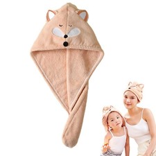Girls' Absorbent Hair Towel Wrap Hair Drying Wrap Towel Hat Cute Cartoon Turb...