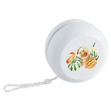 'Colorful Watercolor Pumpkins And A Basket' Retro Style Yo-Yo (YY00051147)