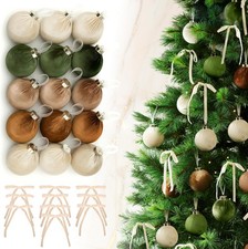 Elegant Velvet Christmas Ornaments Set with 15 Shatterproof Balls  10...