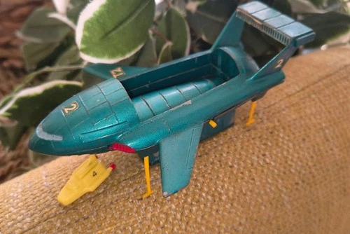 Vintage Original Meccano Dinky Toys 101 Metallic Blue Thunderbird 2 Inc Pod & 4