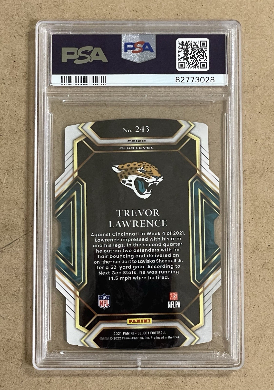 2021 SELECT GREEN/YELLOW PRIZM DIE CUT #243 TREVOR LAWRENCE PSA 10 GEM 💎 MINT view 2