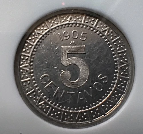 1905 Mexico 5 Centavos KM 421 NGC AU 58