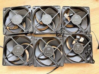 6x Cooler Master 120mm Case Fan DF1202512RFUN DC 12V 0.37A 3-Pin Silent PC Fan