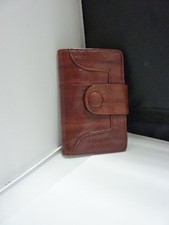 Vintage Eel Skin Key Holder Mini Wallet Coin Holder Deep Red 2 X 4"