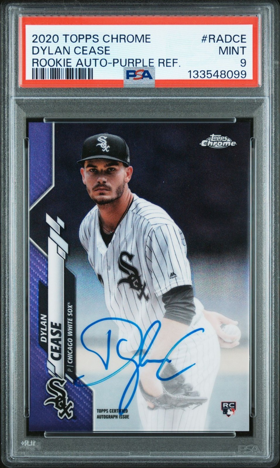 2020 DYLAN CEASE Topps CHROME RC AUTO /250 Purple Refractor PSA 9 MINT #RADCE