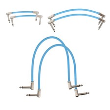 Multi-size 6-pack of Ernie Ball Blue Flex 1/4" TS Low-Profile Patch Cables