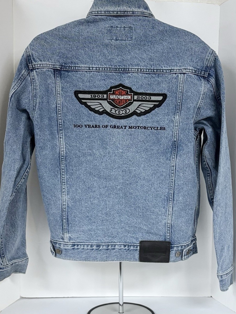 Harley Davidson 100th Anniversary Denim Jean Jacket-Men's Medium