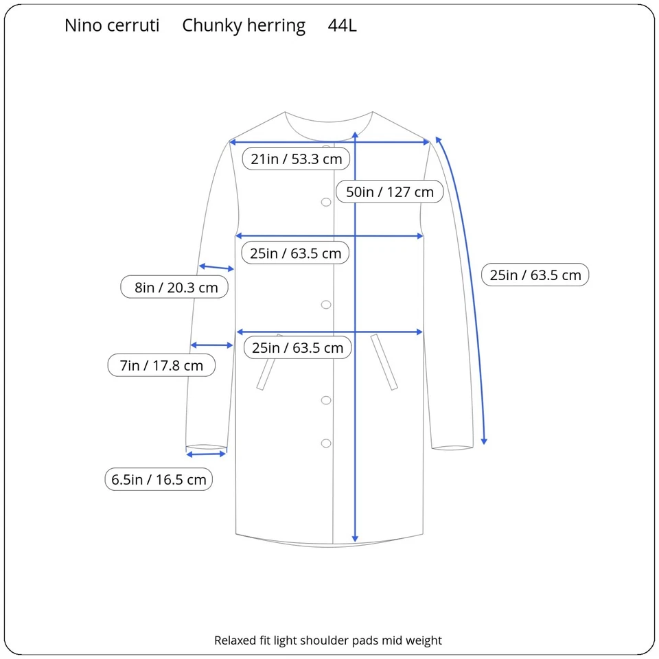 双排扣柔软粗花呢大衣 44L 厚人字形羊毛 Nino Cerruti — 第 2/4 张图片