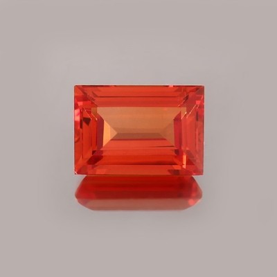AAA 13x8 mm Natural Flawless Ceylon Orange Sapphire Loose Gemstone Baguette Cut