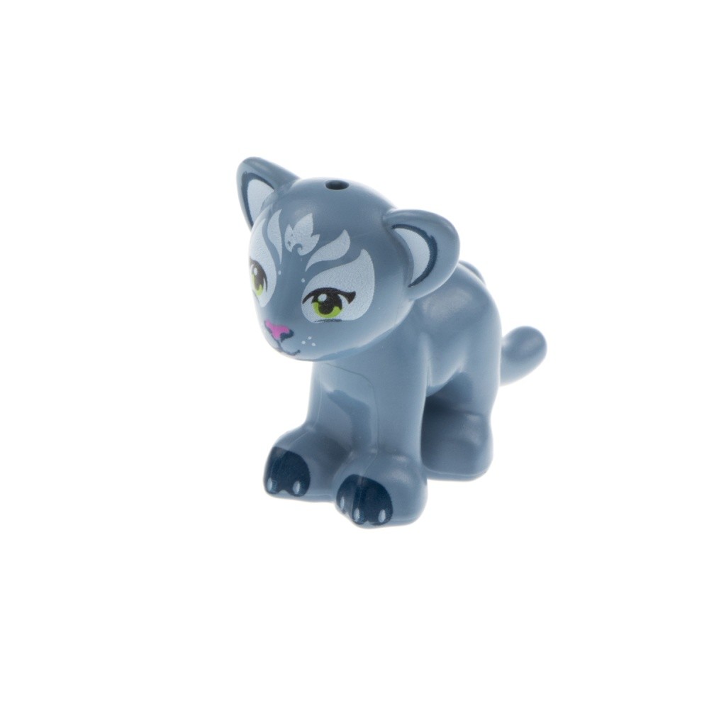 1x LEGO Animal Lion Tiger Baby Sand Blue Eyes Green Pattern White Friends