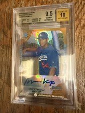 2005 BOWMAN CHROME GOLD REF AUTO RC MATT KEMP #12/50 BGS 9.5 GEM MINT AUTO 10