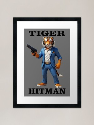 TIGER HITMAN Gerahmter Kunstdruck Gerahmtes Wandbild Poster Leinwanddruck Bild