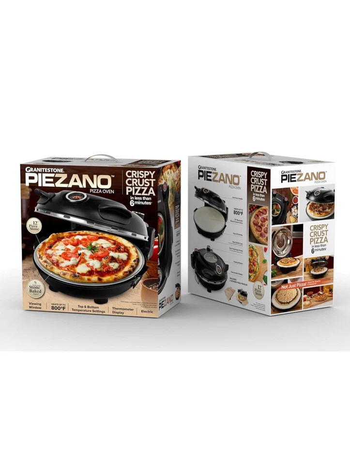 НОВАЯ портативная настольная электрическая печь для пиццы Granitestone Piezano с керамическим камнем - Изображение 2 из 4