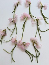 Lovely Old Stock Millinery Pale Pink Chiffon Sweet Peas 1 Bundle / 30 Stems