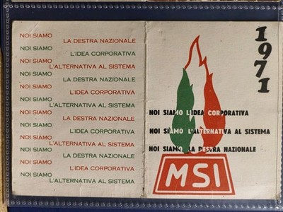 MSI SOCIAL MOVEMENT OSIMO 1971 CARD