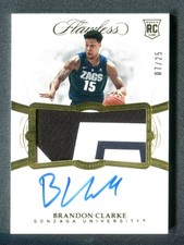 2019-20 Panini Flawless Collegiate Rookie Patch Autograph Brandon Clarke RC 7/25