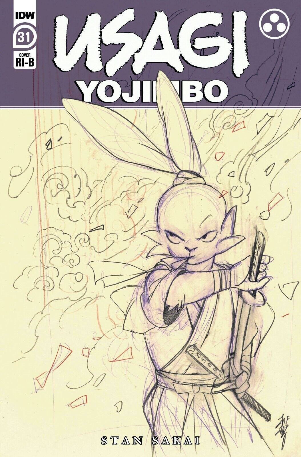 Usagi Yojimbo #31 Peach Momoko 1:25 Variant Sketch B&W IDW 2022 Stan Sakai