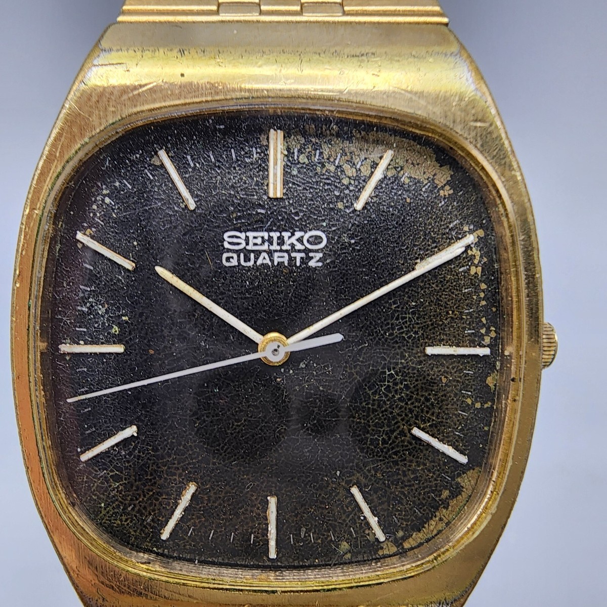 SEIKO TYPE 2 稼働品 文字盤 GOLD color Vintage Auth SEIKO TYPE II 2 Men's Wristwatch Kanji Date