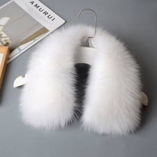 100% Real Fox Fur Scarf /natural White Fur Neck Wrap/cape/shawl 53*14 Cm Collar