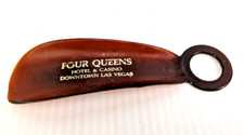 Vintage Shoe Horn Four Queens Hotel and Casino Las Vegas Brown Plastic