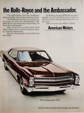 1968 Print Ad American Motors Ambassador DPL 2-Door Cars Made in USA